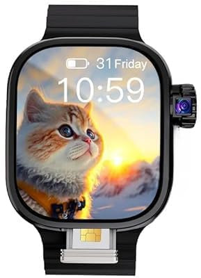 JINSHANGZI Smartwatch 4G 5G Tarjeta SIM 2025 Android Reloj inteligente Hombre Mujer Howear HW Ultra 3 Llamadas GPS NFC Videollamada Deportes Pantalla AMOLED (negro)