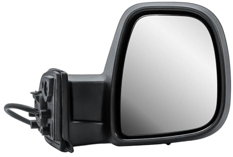 Espejo retrovisor exterior derecho manualmente plegable, eléctrico y calefactable, mate negro para Citroën Berlingo, Peugeot Partner, Opel Combo, Toyota ProAce City, Fiat Doblò 2016–2024