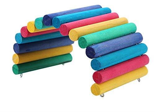 Sheens Hamster Climbing Ladders Toys, Small Pet DIY Flexible Wooden Arch Bridge Hiding House Parrot Cage Accessories for Rat Rodents Tortoise Golden Bear