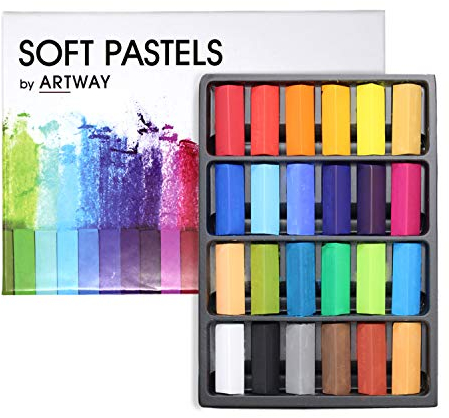 Artway - Set mit weichen Pastellkreiden zum Zeichnen - 24 Farben - 1 Stück