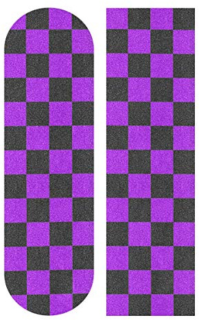 YYZZH Purple Checkered Gingham Plaid Pattern Square Design Skateboard Grip Tape 9x33 Anti Slip Sandpaper Longboard Scooter Griptape Sheet Sticker