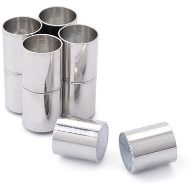 Craftdady 10 set 8 mm Chiusure magnetiche in ottone a colonna, terminali per cordino in pelle, distanziatori per tubi, terminali per perline, platino per creazione di bracciali, collane, gioielli