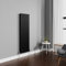 NRG 1600x472mm Black Radiator Vertical Oval Panel Bathroom Designer Double Rad Central Heating