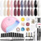modelones UV Nagellack Set 12 Farben,Rosa Weiß Schwarz,Uv Lampe für Gelnägel 48W-Gel Nagellack -Base Top Coat Gelnägel Set Maniküre Set Nagelset Geschenk Für Frauen