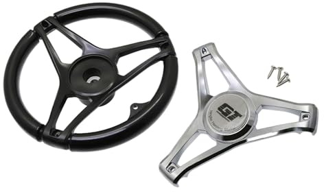 Ronyme Volante de Barco de 340mm, Nailon Antideslizante, vehículos acuáticos Premium, Volante Marino, Accesorios para Barcos