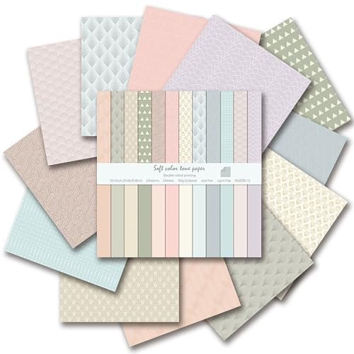 Set di 24 fogli di carta boho per scrapbooking, 30 x 30 cm, carta di design double face, per album fotografici, artigianato, origami, sfondo decorativo, 24 disegni (B, 30 x 30 cm)