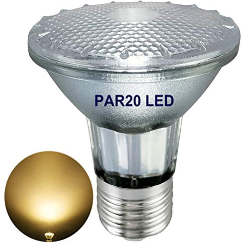 PAR20 LED Strahler E27(ersetzt 50W-75W traditionelles Halogenlicht),Innen/Außen,3000K Warmweiß,Wasserdicht,Glas-Gehäuse,50-75W Halogen-Ersatz,200-240V,PAR20 LED Spot Lampe,Flutlicht,Nicht Dimmbar