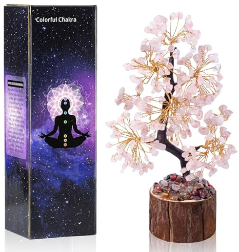 Árbol de cristal de cuarzo rosa, árbol de la vida, decoración del árbol de la vida, decoración de bonsái, Feng Shui, piedras preciosas naturales, árbol de la vida, bonsái, artículo decorativo para el