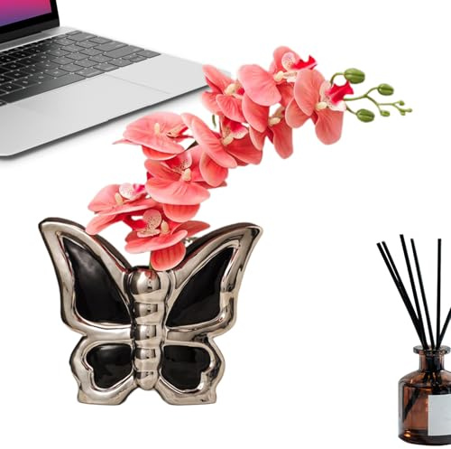 Keramiska vaser för blommor | Keramiska hemdekorationer med fjärilsmönster | Centralrum för bord med bukettstativ | Inredning för lägenhet Vardagsrum Kontor