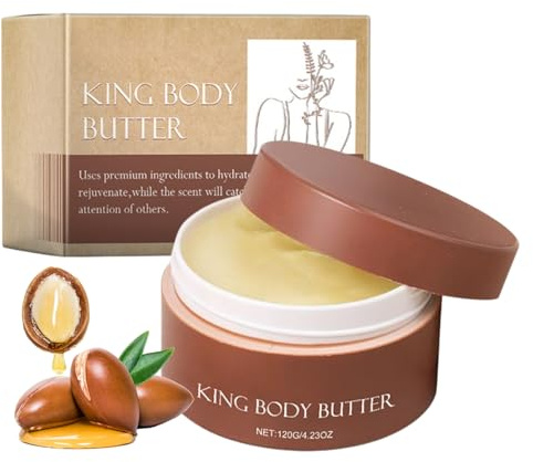 King Body Butter for Men - Bodylotion Körperbutter für Männer Damen - Body Cream mit Sheabutter, Kölnischwasser - Körpercreme für Sehr Trockene Haut, Feuchtigkeitsspendend