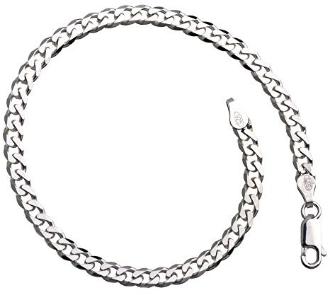 Pansarkedja armband – bredd 4 mm – 925 silver, valbar längd från 16–25 cm, 16 centimeters, Sterlingsilver