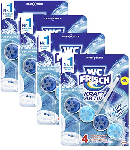 WC FRISCH Kraft Aktiv Duftspüler Frische Brise, mit Lufterfrischer Effekt, 4 (4x1) Stück