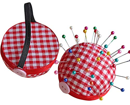 Poignet à Carreaux Rouges Coussin Aiguilles Couture Poignet Porte Aiguilles Couture Poignet Pelotes à épingles Coussin Aiguilles a Coudre Accessoires Couture pour Bricolage Couture Arti