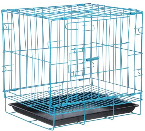 iplusmile Dog Crate Pet Cage - Single Door Metal Dog Crates with Movable Tray- & Carry, Suitable for Poodle Cat Rabbit