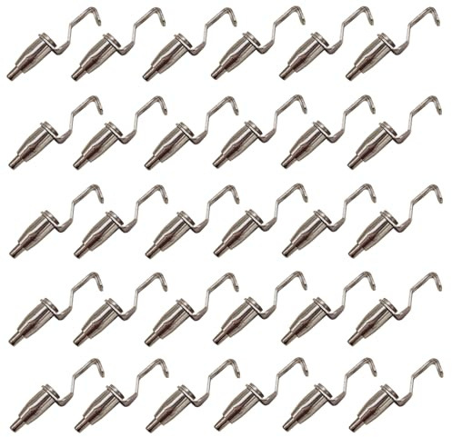 HAN SHENG Adjustable Gallery Hooks 30-Pack, Metal Wire Rope Hangers for Thin Cable (1mm-2mm), Art Display & Picture Hanging System