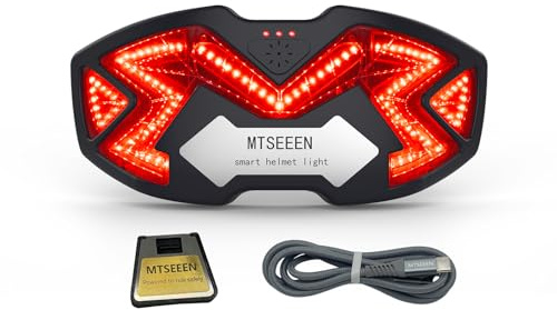 MTSEEEN Matte Black Motorcycle Helmet Brake Light, Truly Waterproof, Motorcycle Helmet Safety Brake Light, Wireless Motorcycle Helmet LED Brake Light