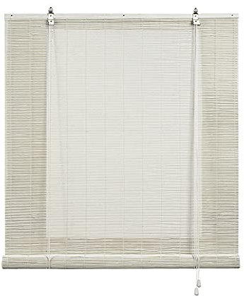 Estores enrollables de Bambú Natural para Interior Estor de cañas de bambú para Puertas y Ventanas STORESDECO Color Blanco 150x250 cm
