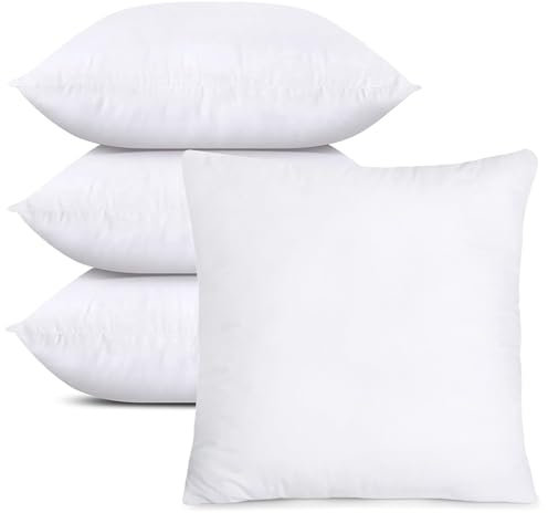 Viste tu hogar, Pack 4 Relleno de Cojín 45x45cm Fibra de Poliéster con Cremallera Invisible Suavidad y Soporte Óptimos Ideal para Todas Las Estaciones, Fabricado en España