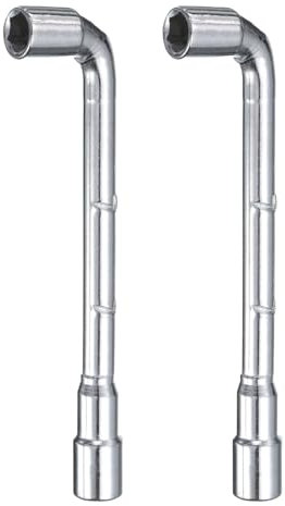 sourcing map 2 llaves hexagonales en ángulo en forma de L de 7 mm 45# de acero de doble extremo métrico de 6 puntos para reparación general, tuberías, mantenimiento de automóviles de bicicleta