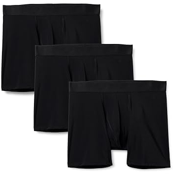 Amazon Essentials Boxers en Microfibre Homme, Lot de 3, Noir, XL