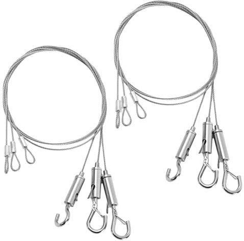 Heavy Duty Stainless Steel Mirror Rope 2m x 1.5mm for Frames and Photos - 2Pcs Holds Up to 20kg