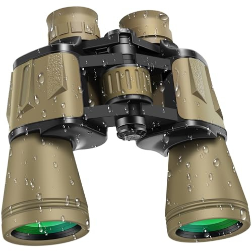 20x50 Binoculars for Adults High Power, HD Waterproof, 26mm Large Eyepiece, with BAK4 Prism and FMC Lens, Portable Telescope for Bird Watching Cruise Hunting Football Concerts