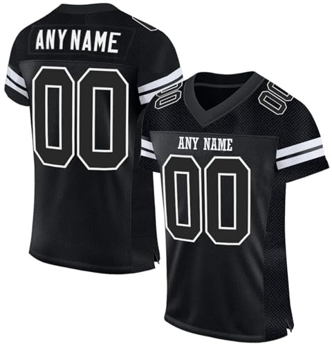 Maillot Football Americain Personnalisé pour Adulte et Enfant | Homme et Femme Ballon Oversize Sport Tee Rugby Shirt Personnalisable avec Nom Numéro L'équipe