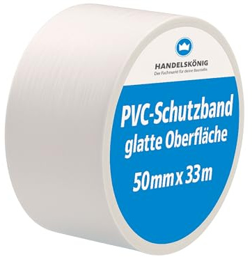 Handelskönig PVC-Schutzband weiß 50 mm x 33 m glatt Klebeband Putzerband Putzband