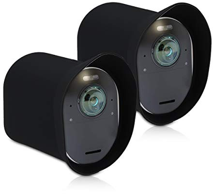 kwmobile 2X Hülle kompatibel mit Arlo Ultra/Arlo Pro 3 / Pro 4 - Silikon Security Camera Cover Schutzhülle Kamera - Schwarz
