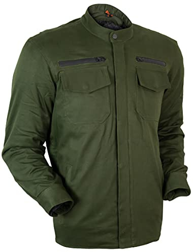 MDM motorcykelskjorta med skydd jeans, bikerjacka, kaki, XL