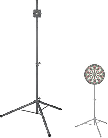 Relaxdays Dartständer für Dartscheibe, höhenverstellbar, 147-210 cm, Dartboard Halterung für Steeldarts & E-Darts, grau