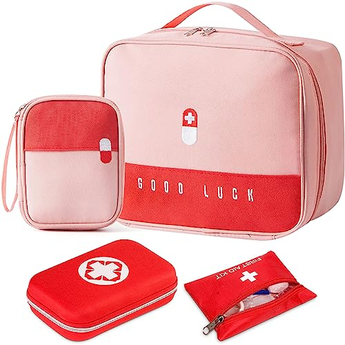 YUTUY 4pcs Kit di Pronto Soccorso,Borsa Pronto Soccorso,Kit di Primo Soccorso,Impermeabile Alta capacità Borsa Porta Medicine da Viaggio,Scatola di Sopravvivenza Mini per Casa,Esterno,Ufficio