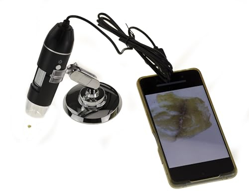 KALEA-INFORMATIQUE Digitales Mikroskop für PC Mac oder Smartphone 1- bis 1600-fache Vergrößerung. Mit Beleuchtung und Foto- und Videoaufzeichnung.