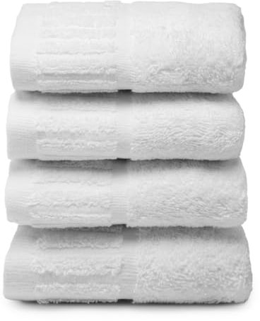 Top Towel – 4 Bidet- oder Gesichtshandtücher – weiße Hotelhandtücher – große Badetücher – 100% Baumwolle – weiß – 30 x 50 cm