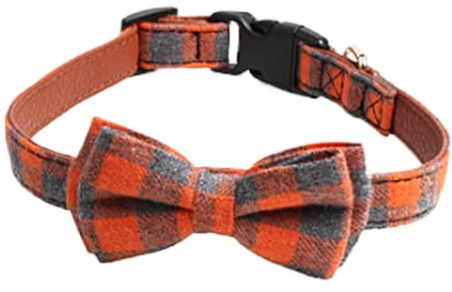 AOpghY Hundekrawattekragen, klassten Kariertes Hundehalsband, Verstellbarer Hundekragen mit Schnalle, weicher bequemer Hundehalsband mit Fliegeknüsen für Hunde Katzen Haustiere, S Tierwaren