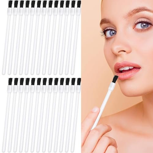 30 Pcs Disposable Lip Brushes Nail Polish Brushes Lip Gloss Applicators Lipstick Wands Makeup Cosmetic Tools Nail Detail Brush Replacement Nail Polish Brush for Home Salon