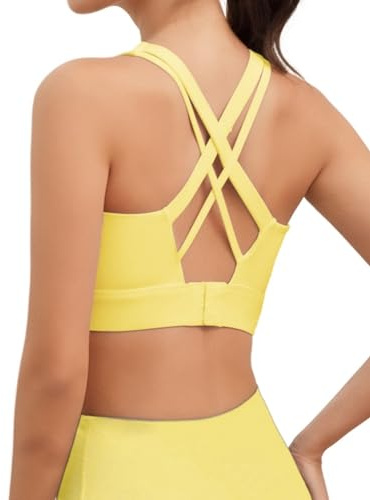 Soutiens-gorge de sport pour femmes, à fort impact, push-up, dos croisé rembourré, à bretelles fines, pour le sport, la course et le yoga, pour femmes, soutien complet pour une poitrine généreuse