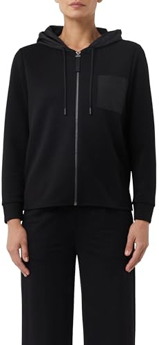 Comma Sweatshirtjacke im Fabricmix mit Brusttasche