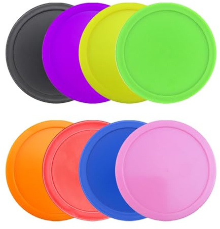 Zunetsutock Air Hockey Pucks | 8 x flerfärgade puckar | färgdesign, sporttillbehör set för lekrum