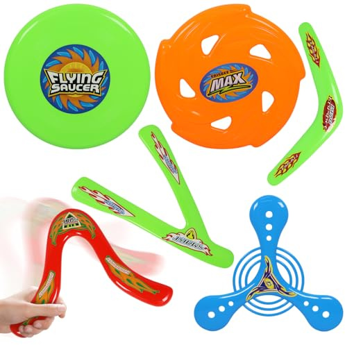 Pellinch Lot de 6 Boomerang pour Enfants, Frisbee Enfants, Jeu de Lancer Boomerang, Retour Boomerang Jouet de Sport, Couleur des Fléchettes Aléatoire, Frisbee Anneau pour Enfant Flying