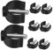 NIYANGLE 8pcs Toilet Chair Replacement Replacement Clamp Rails Locking Clips Replacement Safety Pin Lock Replacement Raised Seat Replacement Toilet Frames Black Plastic
