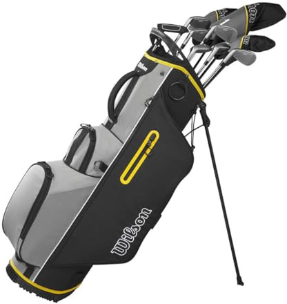 WILSON Herren Ultra HL Golfschläger Set Mit Stand Tasche Golf Komplettset Eisen Hölzer Driver Bag (Links/Standardlänge, Mit Stahlschaft)