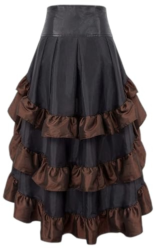 Generico Donna Vittoriano Steampunk Gonne Costumi da Pirata Medievale da Donna Gonna Goticada Pirata A Vita Alta con Pirata per Halloween Carnevale Cosplay