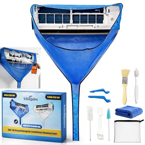 Kikepilm Kit de Limpieza Aire Acondicionado Split, Bolsa de Limpieza para Aire Acondicionado de Pared y Casa, Azul Grande