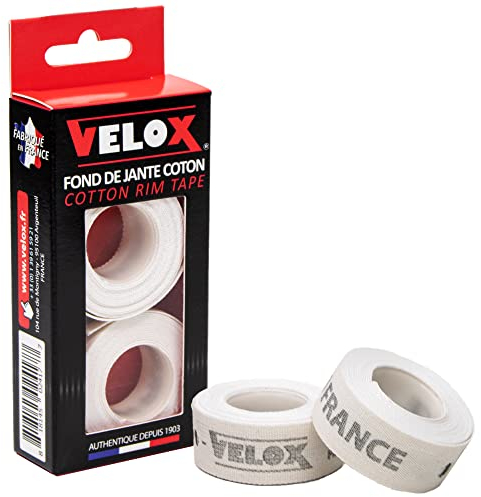 Velox Unisex Deluxe Cotton Rim Tape, White, 19mm Pair UK
