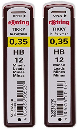 rOtring Ersatzminen (für Feinminenstifte, 0,35 mm, HB (Packung mit 24 Stück))