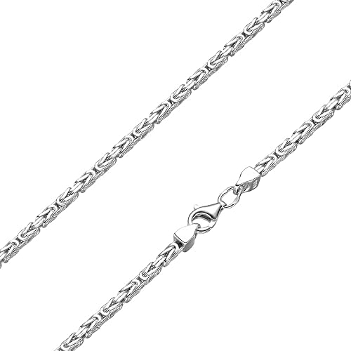 SchmuckForever Königskette 2,2mm 925 Silber massiv - Länge Wählbar - Collier Halskette oder Armband (18)