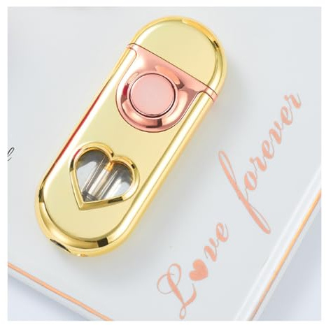 feuerzeugbenzin Lighter with Feuerzeuge Windproof, Flameles (Gold)