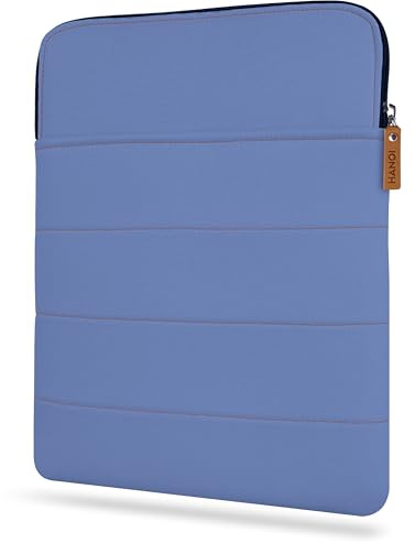 HANOI COLLECTION® DETROIT™ HOUSSE POUR LIVRES DE LECTURE AVEC FERMETURE ÉCLAIR EN COTON REMBOURRÉE - BLEU MOYEN GRANDE