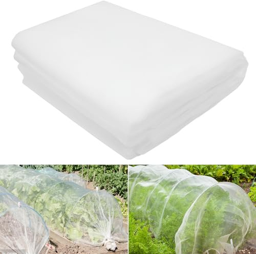 LINSOCLE Malla Anti Insectos 3x15m, Antipajaros y Antigranizo - Red Blanca de Jardín Para Protección Contra Insectos y Plagas - Ideal Para Cultivos, Cerezo y Frutas